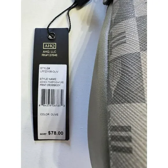 London Fog Addison Tower Signature Print Crossbody Bag Zip Around Wallet NWT $78 - Picture 2 of 5